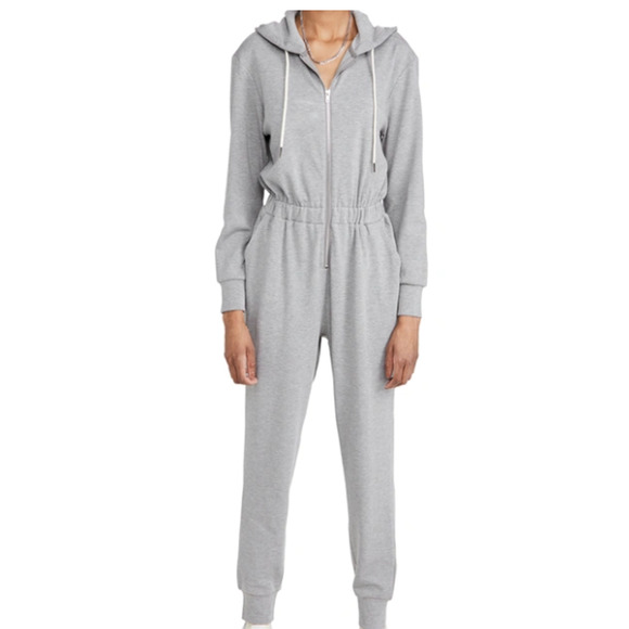 WeWoreWhat Pants - We Wore What Womens Size XS Knit Jersey Leisure Jumpsuit Heather Gray Lounge